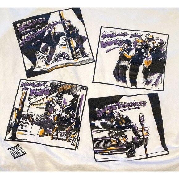 VTG 80s Alto Ego white french terry top tee shirt new wave retro street wear OS - Picture 1 of 15